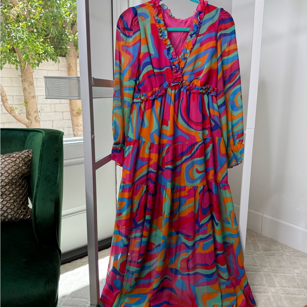 Colorful Abstract Maxi Dress